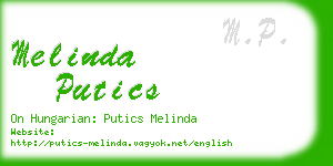 melinda putics business card